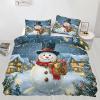 GKPLY Christmas Comforter Set Full, Snowman Bedding Set, Rustic Country Duvet Cover, 2 Pillow Cases, Zipper & Ties, Reversible Print Bedding Set & Home Decor view 2