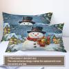 GKPLY Christmas Comforter Set Full, Snowman Bedding Set, Rustic Country Duvet Cover, 2 Pillow Cases, Zipper & Ties, Reversible Print Bedding Set & Home Decor view 4