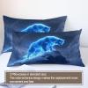 GKPLY Wolf Print Bedding California King, Blue Wolf Duvet Cover Set, Animal Print Comforter Cover with Zipper, 3 Pieces with 2 Pillowcases, Bedding & Bedroom Decor view 4