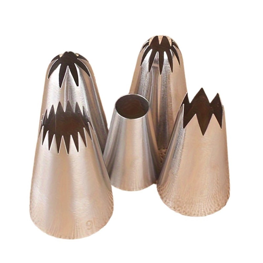 Cake Tips For Decorating 20pcs Piping Nozzles Set Large Stainless Steel Icing Cream Cake Tips For Dessert Biscuit Cup