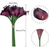 ALLUREMOUR Artificial Calla Lily Flowers Fake Flower Weddings Photography Props DIY Bridal Bouquets Home Room Party Table Decor(White Purple) view 2