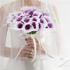 ALLUREMOUR Artificial Calla Lily Flowers Fake Flower Weddings Photography Props DIY Bridal Bouquets Home Room Party Table Decor(White Purple) view 3