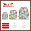 YQxwJL Ice Cream And Waffle Pattern Print Knot Christmas Gift Bag, Drawstrings Plush Xmas Candy Bags For Xmas Presents - Lsize view 4