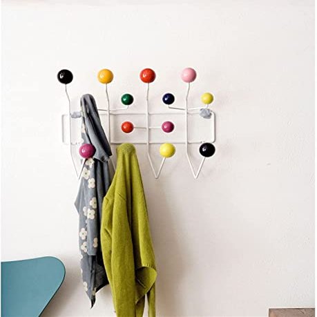 AUPUXNSX Wall Mounted Coat Rack with Solid Wooden Balls, Space-Saving Entryway Organizer for Hats, Scarves, and Jackets (A