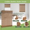 Cordless Bamboo Shades for Windows Bamboo Blinds Window Blinds for Patio Porches. Brown, 54.5" W x 55" H (138.43cmW x 139.7cmH) view 3