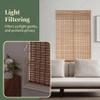Cordless Bamboo Shades for Windows Bamboo Blinds Window Blinds for Patio Porches. Brown, 54.5" W x 55" H (138.43cmW x 139.7cmH) view 4