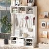 GOWE U-Can 57'' Hall Tree with 6 Hooks, Coat Hanger, Entryway Bench, 3-in-1 Design, A Spacious Drawer for Entrance, Living Room view 2