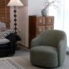 TBJEN 360-Degree Swivel Chair with Back, Deep Seat Upholstered Lazy Sofa Leisure Vanity Makeup Chair for Living Room, Bedroom(Green) view 2