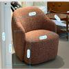 TBJEN 360-Degree Swivel Chair with Back, Deep Seat Upholstered Lazy Sofa Leisure Vanity Makeup Chair for Living Room, Bedroom(Green) view 3