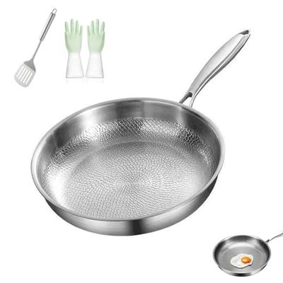 2026 New Pure Titanium Hammered Non-Stick Pan, 10.23in Scratch Resistant, Dishwasher Safe, Durable Cookware for Healthy Cooking, No Coating, Pro Quality