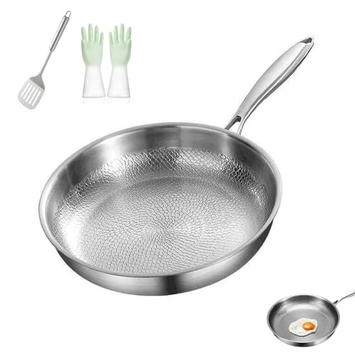 2026 New Pure Titanium Hammered Non-Stick Pan, 10.23in Scratch Resistant, Dishwasher Safe, Durable Cookware for Healthy Cooking, No Coating, Pro Quality