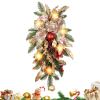 Indoor Christmas Wreath 22 Inch Artificial Winter Decor with Bow and Pine view 1