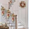 Indoor Christmas Wreath 22 Inch Artificial Winter Decor with Bow and Pine view 2