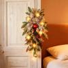 Indoor Christmas Wreath 22 Inch Artificial Winter Decor with Bow and Pine view 3