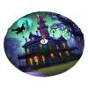 Black Haunted Mansion Print Minimalist Christmas Tree Skirt - Xmas Tree Base Decoration for Modern Homes Accessory view 1