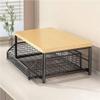 Extendable Microwave Oven Rack, Kitchen Microwave Countertop Stand,2 Tier Microwave Stand with Drawer Black for Kitchen Organizers and Storage, No Installation Required view 1