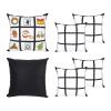 6pack Sublimation Short Plush PillowCases Blanks, Short Plush Throw Pillow Covers, Cushion Cover for Sublimation, Sofa Couch DIY Pillow Case (No Pillow Insert (18*18inch-9 Panels Style Pillow Cover) view 1