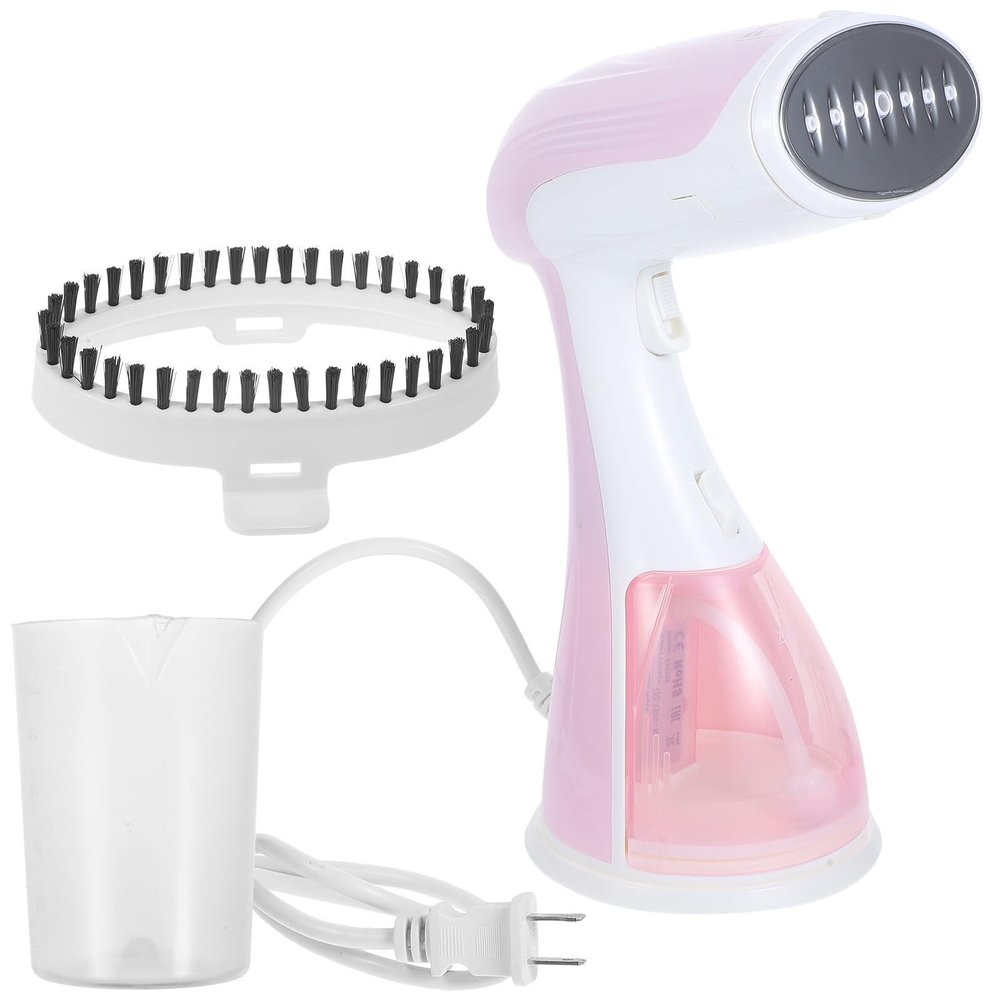Portable Steam Iron for Clothes, 300ml Handheld Pink US Plug