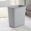 3.4 Gallon Plastic Weave Trash Can - Small Lidless Bathroom Garbage Bin, Stylish Gray for Home Small Spaces view 1