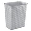 3.4 Gallon Plastic Weave Trash Can - Small Lidless Bathroom Garbage Bin, Stylish Gray for Home Small Spaces view 3