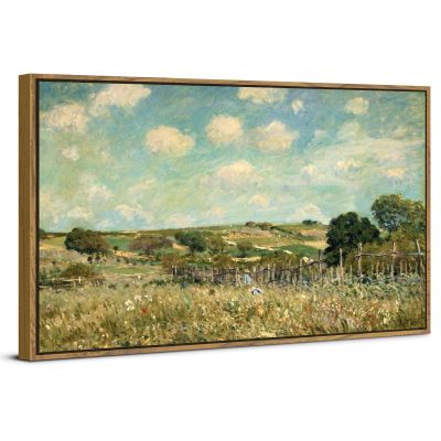 Vintage Forest Framed Wall Art Country Meadow Field Wall Decor Abstract Colorful Floral Landscape Picture Canvas Prints for Bathroom Kitchen Decoration Nature Painting Poster Classical Artwork 30x57.8"