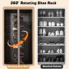 360 Rotating Shoe Rack,Adjustable Height Pull-Out Organizer,Aluminum Alloy Vertical Flip Shoe Shelf,Save Space(6 Tier) view 3