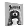 12x12 Inch Framed Funny Raccoon Bathroom Canvas Wall Art Animal Canvas Print Painting for Bathroom Living Room Bedroom Office Decor view 1