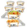 DQSPDBD Stainless Steel Chafing Dish Set, 6 Pack, Includes Lid Holder, Spoon, and Tweezers - Durable Buffet Set for Catering, Weddings, Parties, and Home Dining view 1