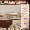 DQSPDBD Stainless Steel Chafing Dish Set, 6 Pack, Includes Lid Holder, Spoon, and Tweezers - Durable Buffet Set for Catering, Weddings, Parties, and Home Dining view 2