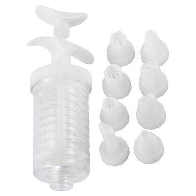 DOITOOL Multi-function Cake Decorating Tool with Reusable Cream Nozzle Pastry Injector for Baking Detachable Smooth Tips Easy to Clean Cake Decor Piping Kit for Home and Bakery Use
