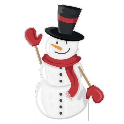 111PRINT Christmas Snowman Life Size Cardboard Cutout, 6FT Standee Xmas Decorations Photo Props for Party, Celebration Indoor & Outdoor Decor, 1 Piece Coroplast