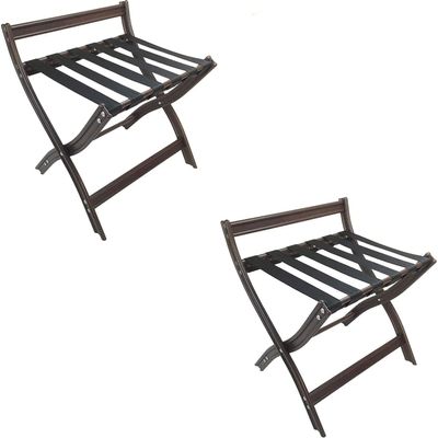 2 Pack Foldable Luggage Rack - Durable Hotel Luggage Stand for Bedroom & Guest Room, 59x50x60cm, Space-Saving, Stylish Black Design, Perfect for Travelers