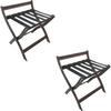 2 Pack Foldable Luggage Rack - Durable Hotel Luggage Stand for Bedroom & Guest Room, 59x50x60cm, Space-Saving, Stylish Black Design, Perfect for Travelers view 1