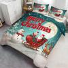 GKPLY Merry Christmas Comforter Cover, Cartoon Duvet Cover Set, Christmas Bedding & Home Decor, Zipper & Ties, Reversible Print Comforter Set & 2 Pillow Cases, California King view 3
