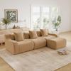 115.3 Inches Sectional Boneless Cloud Couch, Super Soft Comfortable Curved Armrest Deep Seat L Shaped Sofa with Pillow and Ottoman, Sectional Couches for Living Room, No Assembly Required view 1