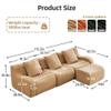 115.3 Inches Sectional Boneless Cloud Couch, Super Soft Comfortable Curved Armrest Deep Seat L Shaped Sofa with Pillow and Ottoman, Sectional Couches for Living Room, No Assembly Required view 2