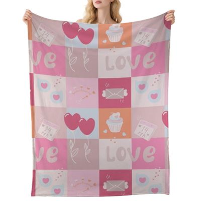 60"x80" Soft Throw Blanket Western Witchy Flannel Sofa Throws for Couches Pink Sweet Hearts Blankets for Homeless Snuggly for Women Cottage Core Christmas Decor
