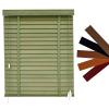 Wood Blinds 2" Slats Blackout Privacy Horizontal Shades Custom Blinds Width 13" 20" 28" 36" 48" 60" 72" 80" Interior Window Blind for Home Office Bathroom Kitchen Cordless(Green) view 1