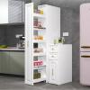 LENOGU NEST 6 Tier Narrow Pull-Out Utility Cart, Slim Storage Cart with Handle & Wheels, Narrow Storage Cabinet for Kitchen Living Room Bathroom Narrow Spaces (11.8"X23.6"X55") view 1