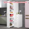 LENOGU NEST 6 Tier Narrow Pull-Out Utility Cart, Slim Storage Cart with Handle & Wheels, Narrow Storage Cabinet for Kitchen Living Room Bathroom Narrow Spaces (11.8"X23.6"X55") view 3