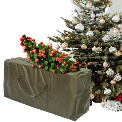Mrisata Artificial Christmas Tree Storage Bag Heavy Duty Zippered Christmas Tree Storage Container for Holiday Decorations Green Oxford Cloth, Xmas Organizer Container (173 * 76 * 51cm)