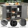 GOWE Outdoor Kitchen Island Fir Wood Kitchen Island with Stainless Steel Top, Ample Storage Space, Towel and Spice Racks and a Bottle Opener for Outdoor, Grey view 3
