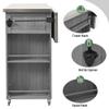 GOWE Outdoor Kitchen Island Fir Wood Kitchen Island with Stainless Steel Top, Ample Storage Space, Towel and Spice Racks and a Bottle Opener for Outdoor, Grey view 4