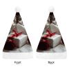 FodPand Gifts And Roses Santa Hat Unisex Christmas Hat Plush Xmas Hats Thicken Santa Hats New Year Party Headwear view 3