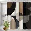 AZEJEB Extra Long Modern Geometric Shower Curtain,Beige/Black/Gray/White/Brown,Boho Minimalist Shower Curtaina Bathroom Decor(240x198cm/94x78in(WxH)) view 1