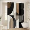 AZEJEB Extra Long Modern Geometric Shower Curtain,Beige/Black/Gray/White/Brown,Boho Minimalist Shower Curtaina Bathroom Decor(240x198cm/94x78in(WxH)) view 3