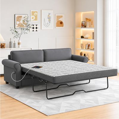 4 Inch Gel Memory Foam Mattress Replacement for Sleeper Sofa and Couch Beds, Queen Size Firm Mattress with Removable Washable Cover for Guest Rooms, Sofas, RVs & Boats, CertiPUR-US Certified (Queen)
