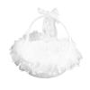 Flower Girl Basket Elegant Style, Wedding Basket for Flower Girls, Lace Material with Handmade Detailing, Portable Lightweight Design for Wedding Party Ceremony Photography view 2