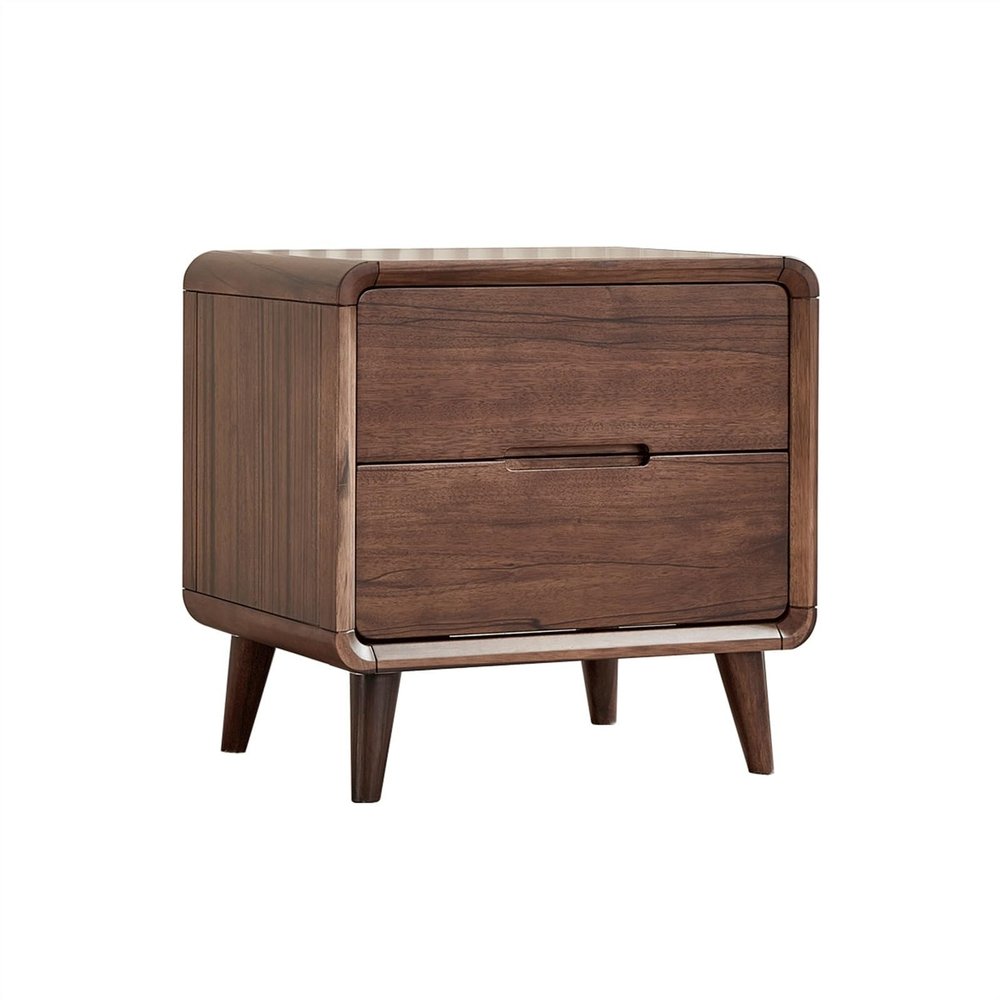 CFGH6FDF Bedroom Two Drawer Nightstand, Brown Bedroom Organizer, Furniture Vintage Living Room Storage Sideboa Side(Large)