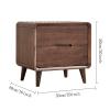 CFGH6FDF Bedroom Two Drawer Nightstand, Brown Bedroom Organizer, Furniture Vintage Living Room Storage Sideboa Side(Large) view 2